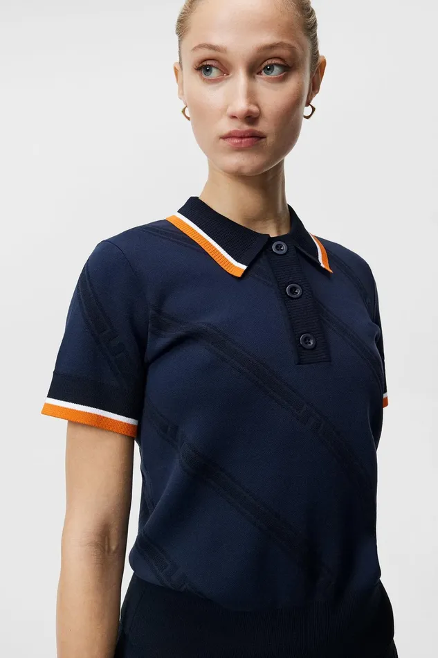 Women Feline Knitted Shirt JL Navy JLindeberg Polo Shirts Women Feline Knitted Shirt JL Navy JLindeberg Polo Shirts