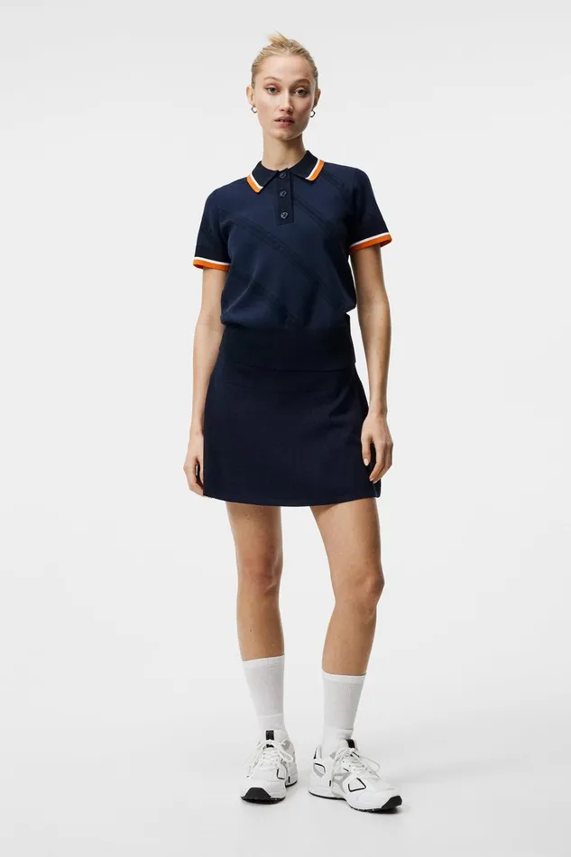 Women Feline Knitted Shirt JL Navy JLindeberg Polo Shirts Women Feline Knitted Shirt JL Navy JLindeberg Polo Shirts