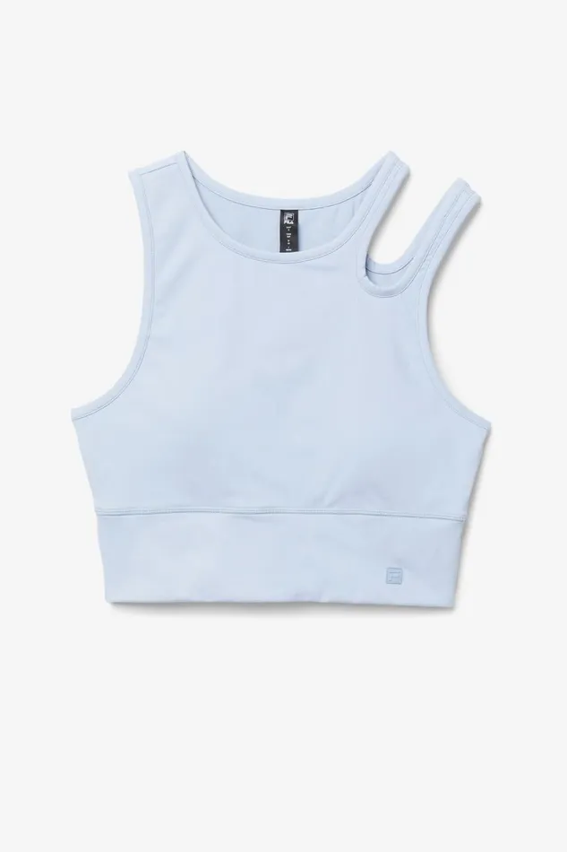 Women Fila Tops and TShirts Uplift Slice Crop Bra Top Blue Fog