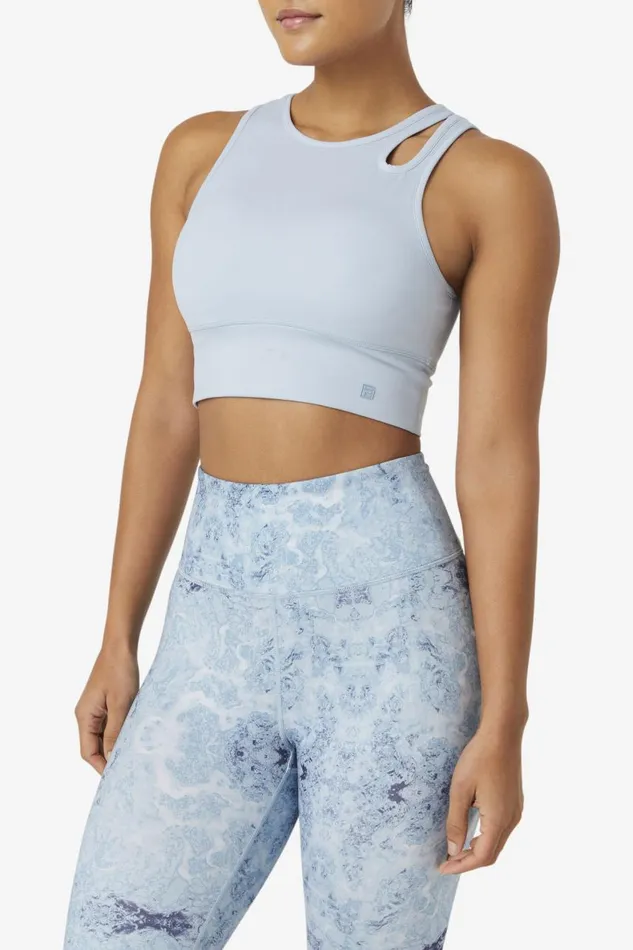Women Fila Tops and TShirts Uplift Slice Crop Bra Top Blue Fog
