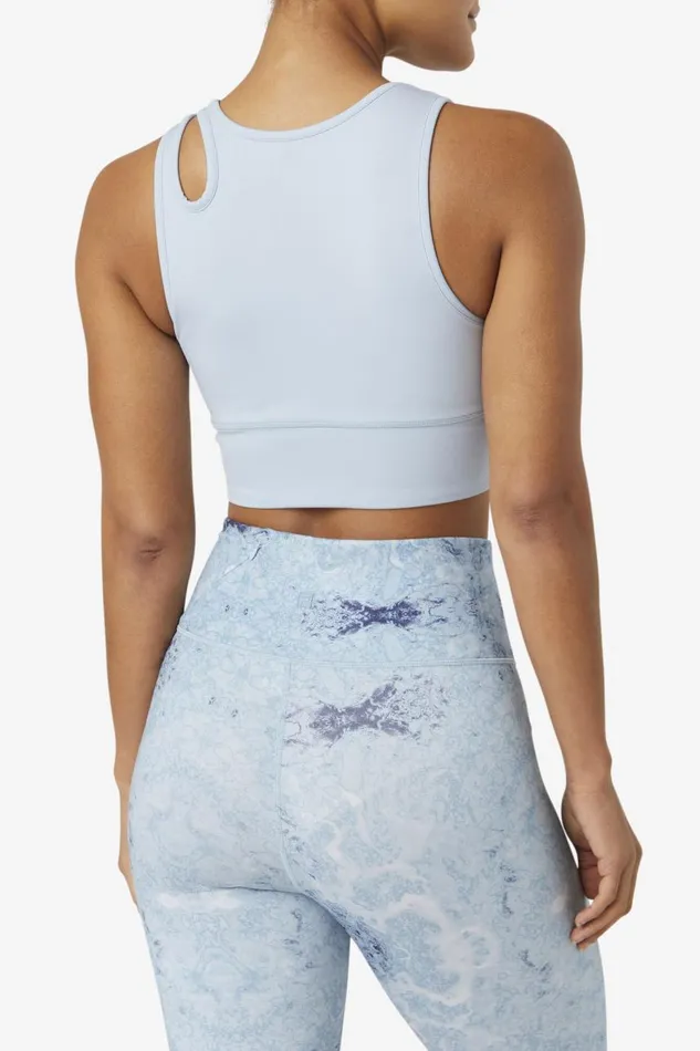 Women Fila Tops and TShirts Uplift Slice Crop Bra Top Blue Fog