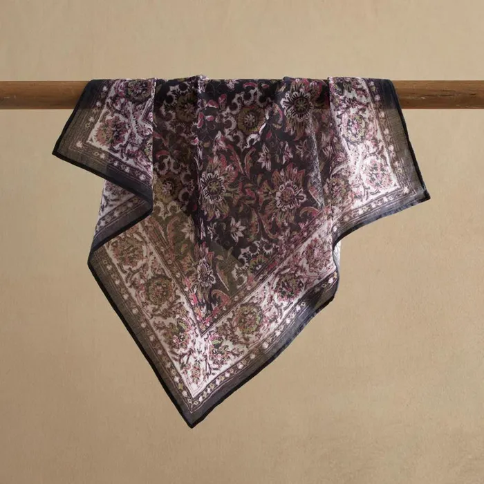 Women Flor Delicado Bandana Black Sundance Catalog Scarves and Gloves