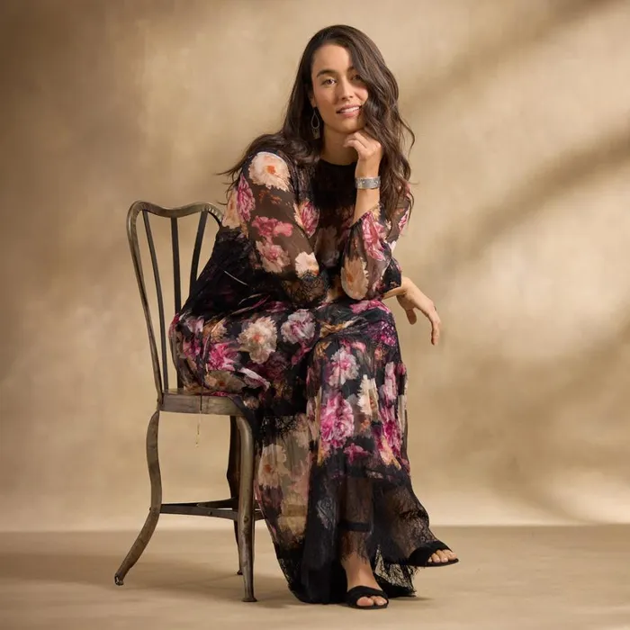 Women Flora Lace Maxi Dress Black Sundance Catalog Dresses and Jumpsuits