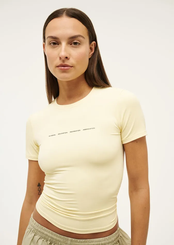 Women FOUNDATION SHORT SLEEVE TEE IN BUTTER Tees PE Nation
