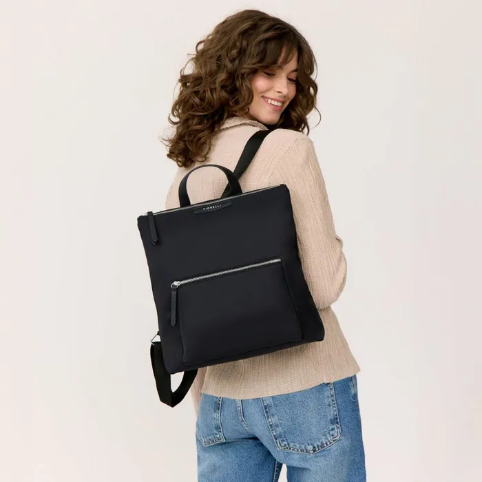 Women Fran Backpack Black Nylon Fiorelli Backpacks