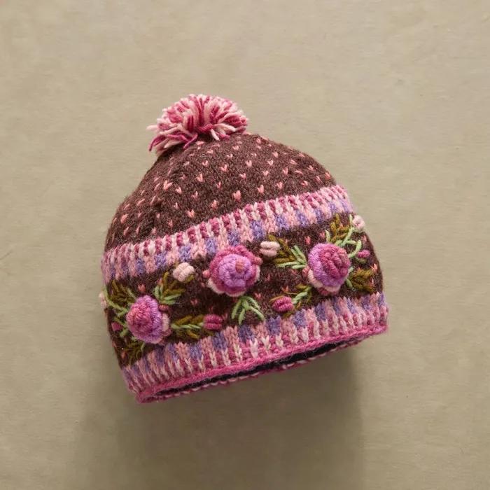 Women Frosty Blooms Beanie Raisin Sundance Catalog Hats