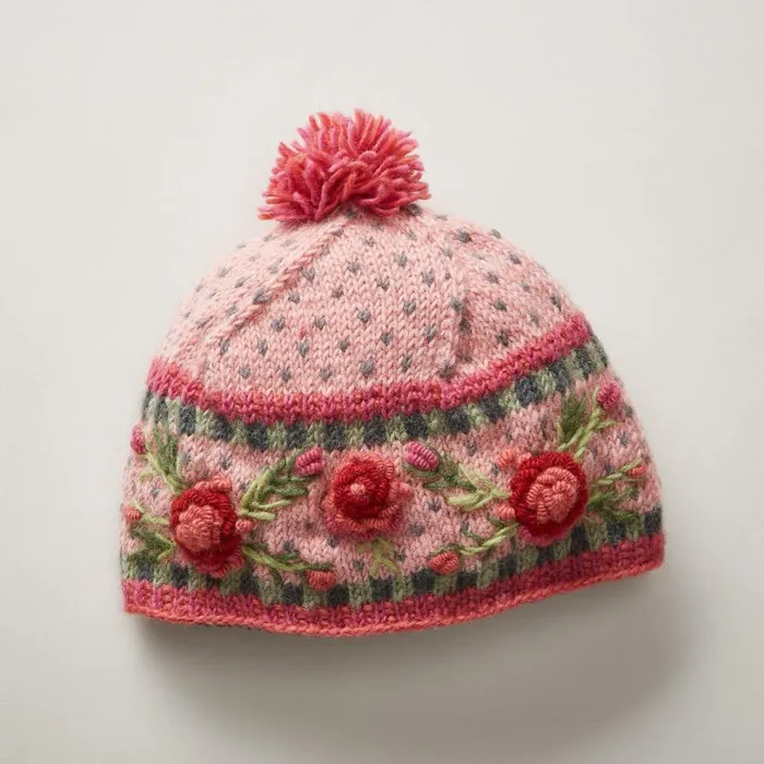 Women Frosty Blooms Beanie Raisin Sundance Catalog Hats
