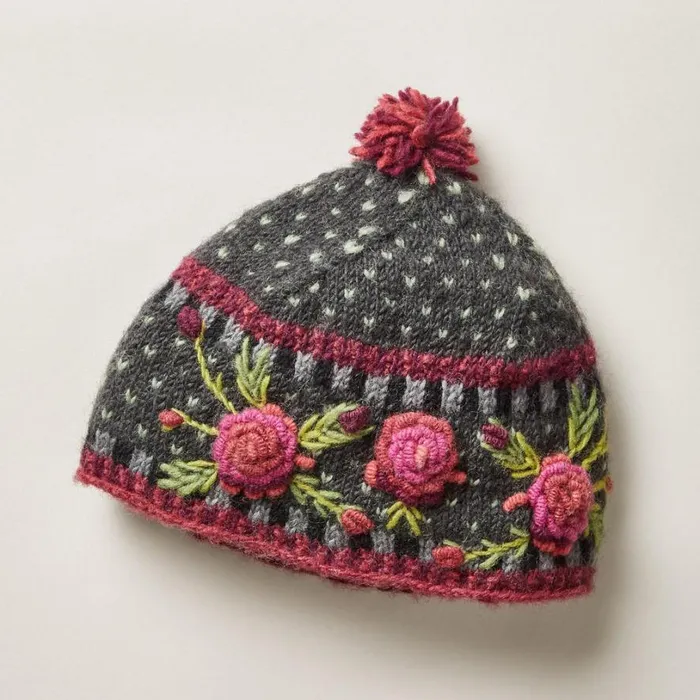 Women Frosty Blooms Beanie Raisin Sundance Catalog Hats