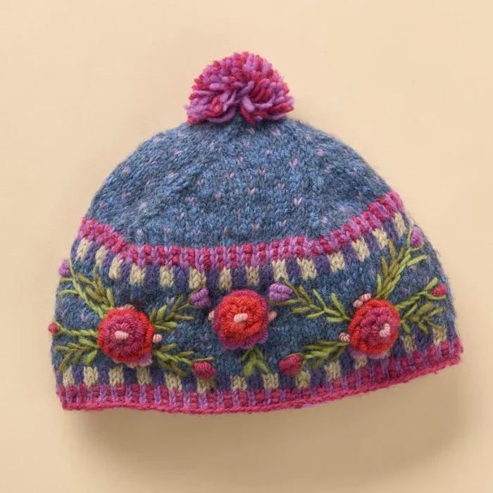 Women Frosty Blooms Beanie Raisin Sundance Catalog Hats
