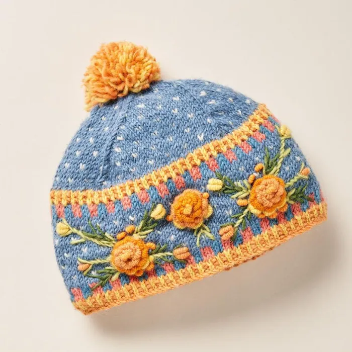 Women Frosty Blooms Beanie Raisin Sundance Catalog Hats