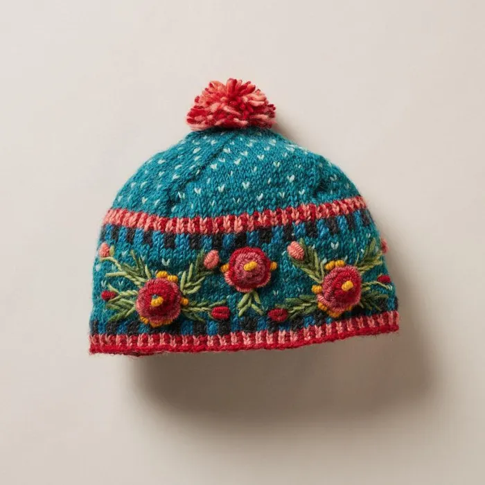 Women Frosty Blooms Beanie Raisin Sundance Catalog Hats