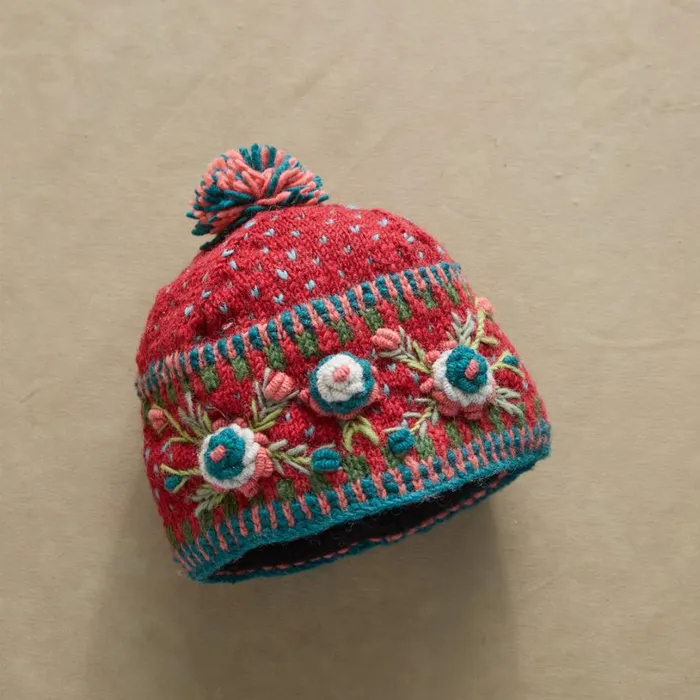 Women Frosty Blooms Beanie Raisin Sundance Catalog Hats