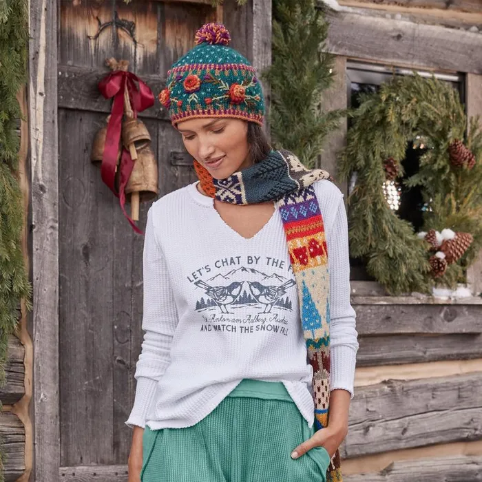 Women Frosty Blooms Beanie Raisin Sundance Catalog Hats