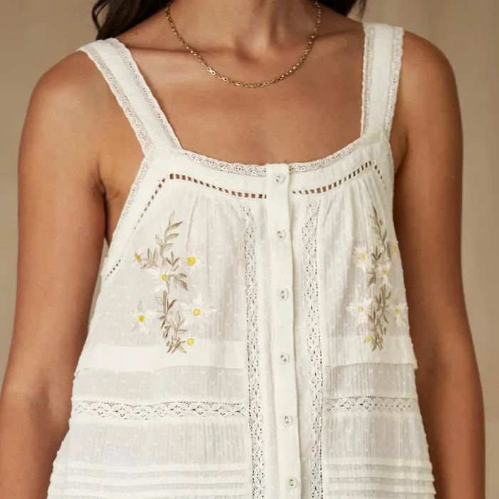Women Gentil Kerchief Camisole Antique White Sundance Catalog Tops