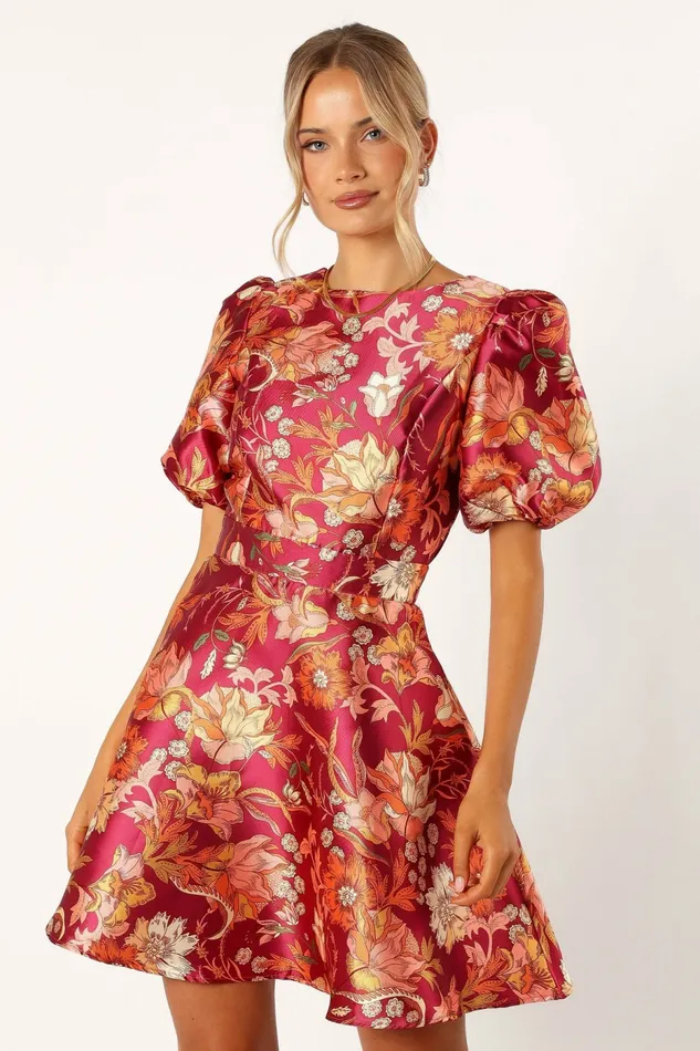 Women Grea Long Sleeve Mini Dress Ruby Floral Event Dresses Petal and Pup