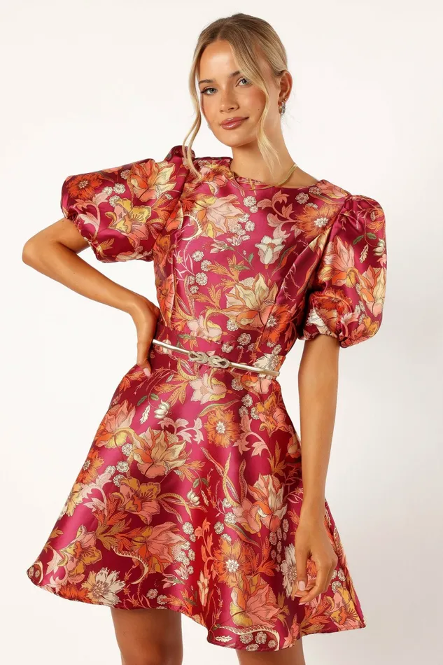 Women Grea Long Sleeve Mini Dress Ruby Floral Event Dresses Petal and Pup