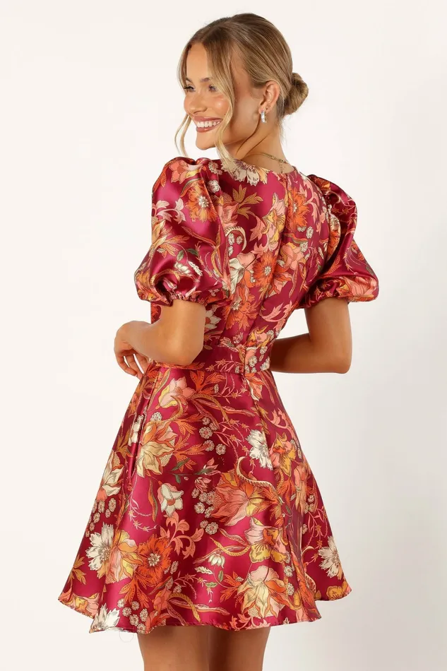 Women Grea Long Sleeve Mini Dress Ruby Floral Event Dresses Petal and Pup