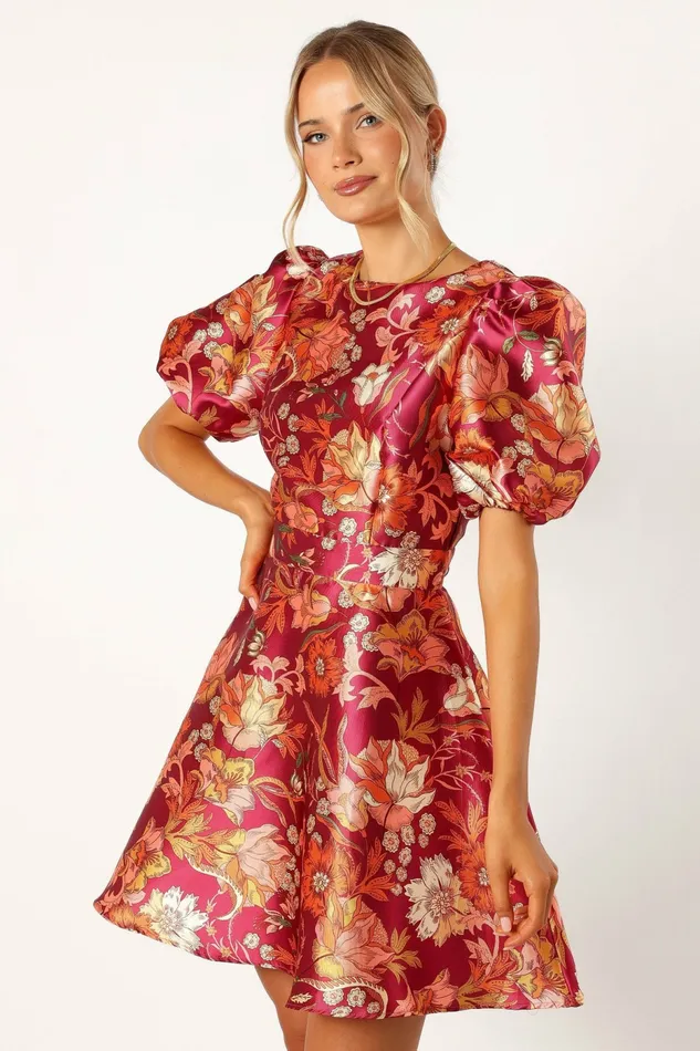 Women Grea Long Sleeve Mini Dress Ruby Floral Event Dresses Petal and Pup