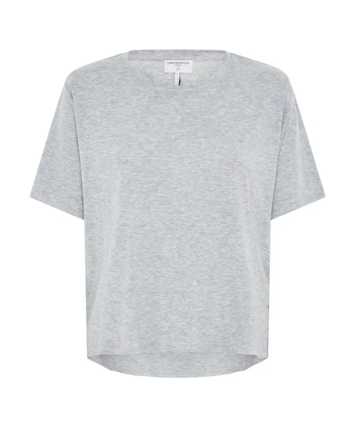 Women GREY MARLE LUCKY 8 BOYFRIEND TEE One Teaspoon Tees and Tanks