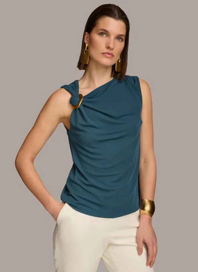 Women HARDWARE SHOULDER TOP Tide Donna Karan New York Sweaters And Tops