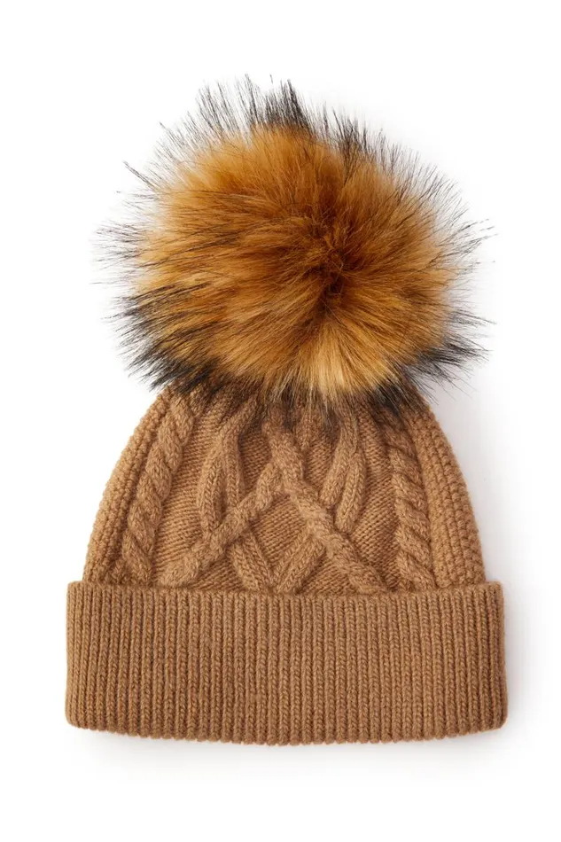 Women Hats and Headbands Holland Cooper Cortina Bobble Hat Caramel Women Hats and Headbands Holland Cooper Cortina Bobble Hat Caramel
