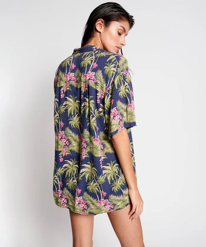 Women HAWAIIAN SHIRT BLUE One Teaspoon Shirts Women HAWAIIAN SHIRT BLUE One Teaspoon Shirts