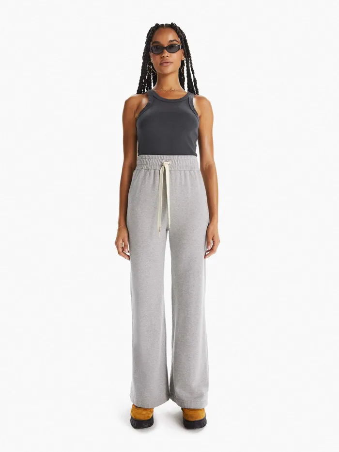 Women High Rise Mother Denim The Knock Out Roller Hover Open Grey