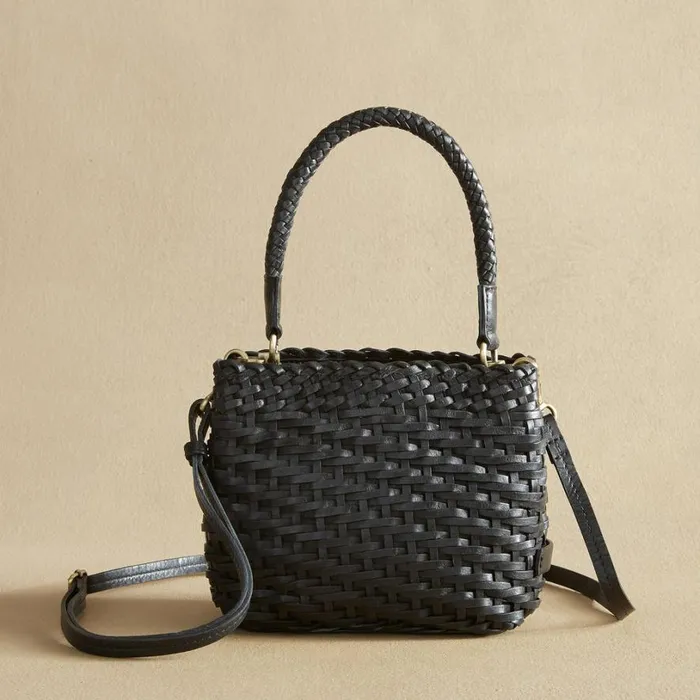 Women Ica Woven Bag Black Sundance Catalog Handbags