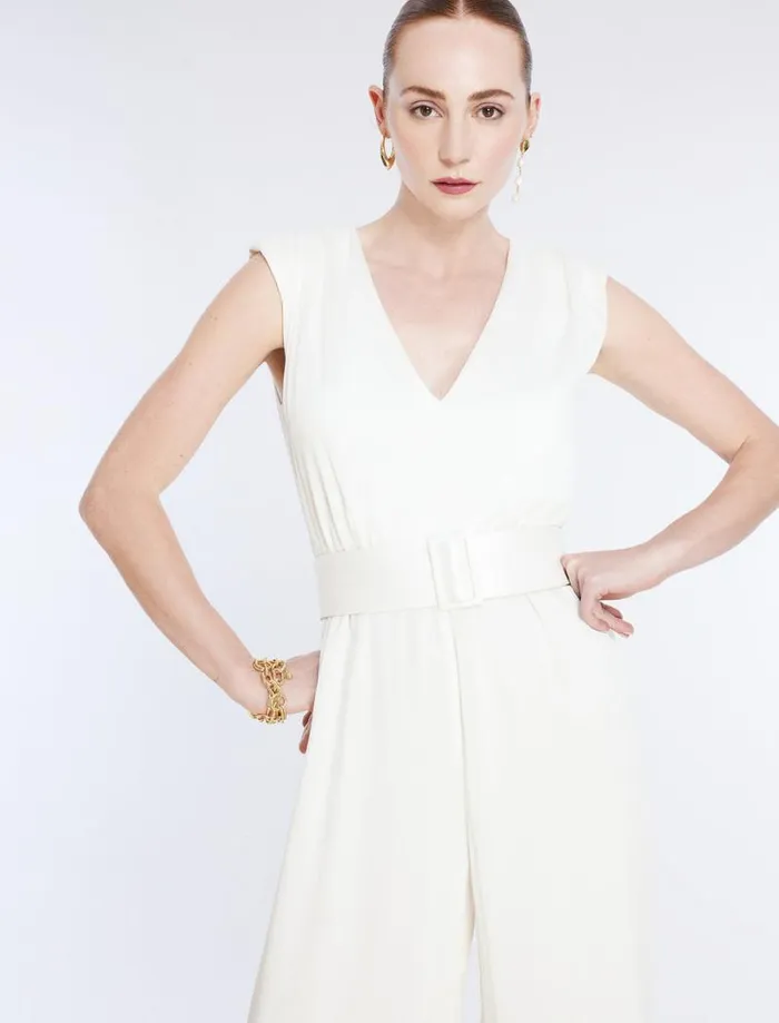 Women Imogen Belted Jumpsuit Gardenia BCBG Dresses Women Imogen Belted Jumpsuit Gardenia BCBG Dresses