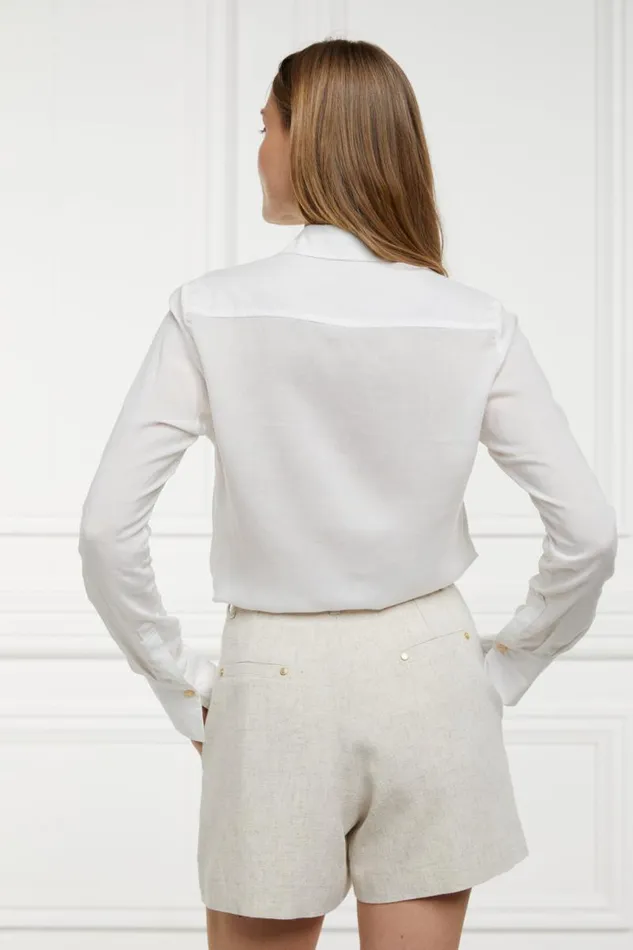 Women In Stock Tailoring Holland Cooper Belgravia Tailored Short Natural Linen