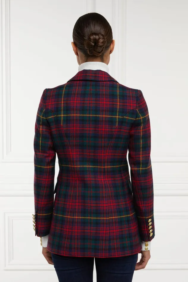 Women In Stock Tailoring Holland Cooper Double Breasted Blazer Logan Tartan