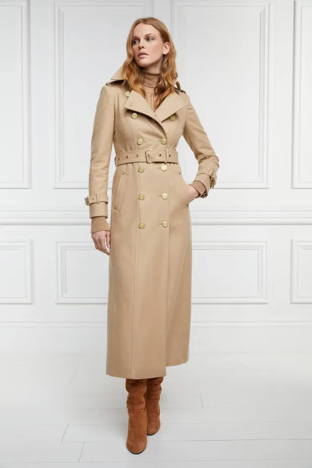 Women In Stock Tailoring Holland Cooper Full Length Marlborough Trench Coat Camel