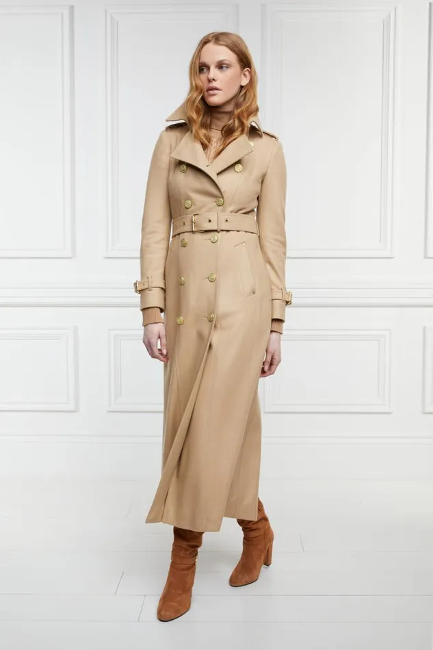 Women In Stock Tailoring Holland Cooper Full Length Marlborough Trench Coat Camel