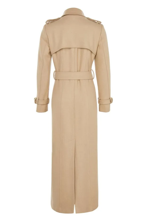Women In Stock Tailoring Holland Cooper Full Length Marlborough Trench Coat Camel