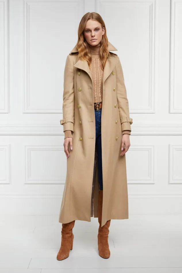 Women In Stock Tailoring Holland Cooper Full Length Marlborough Trench Coat Camel