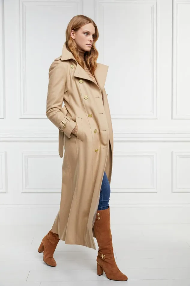Women In Stock Tailoring Holland Cooper Full Length Marlborough Trench Coat Camel