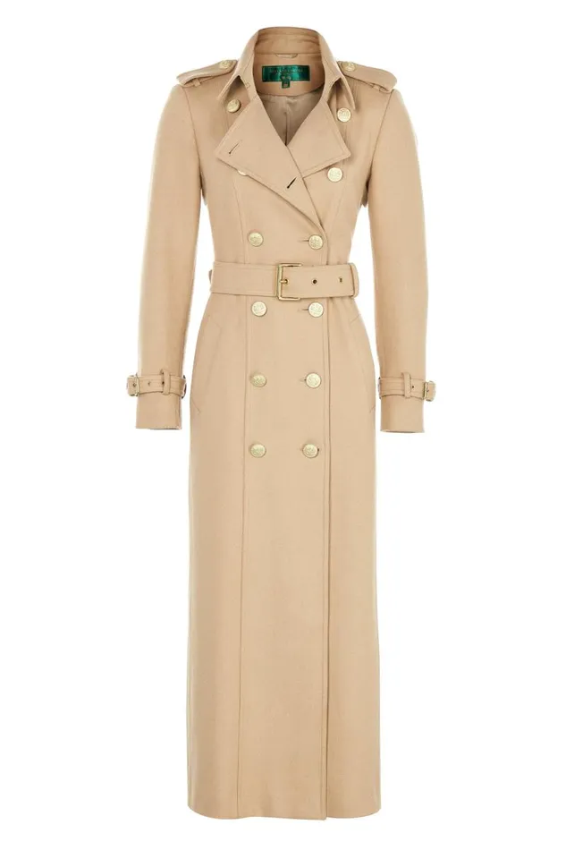 Women In Stock Tailoring Holland Cooper Full Length Marlborough Trench Coat Camel