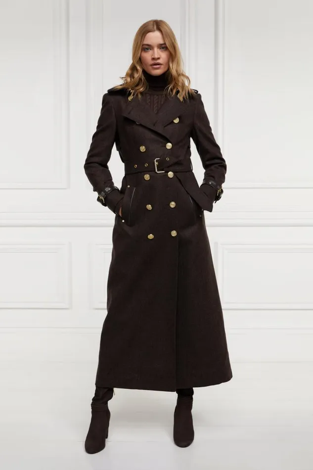 Women In Stock Tailoring Holland Cooper Full Length Marlborough Trench Coat Chocolate Herringbone Women In Stock Tailoring Holland Cooper Full Length Marlborough Trench Coat Chocolate Herringbone