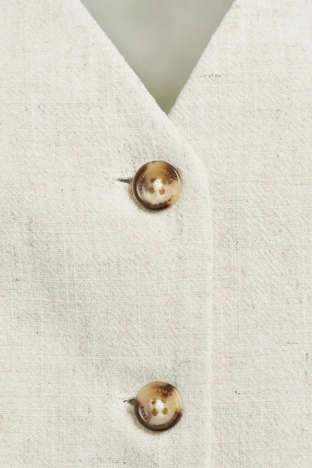 Women In Stock Tailoring Holland Cooper Hampton Waistcoat Natural Linen Women In Stock Tailoring Holland Cooper Hampton Waistcoat Natural Linen