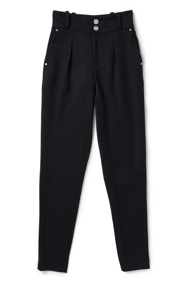 Women In Stock Tailoring Holland Cooper High Waisted Peg Trouser Black Barathea Silver