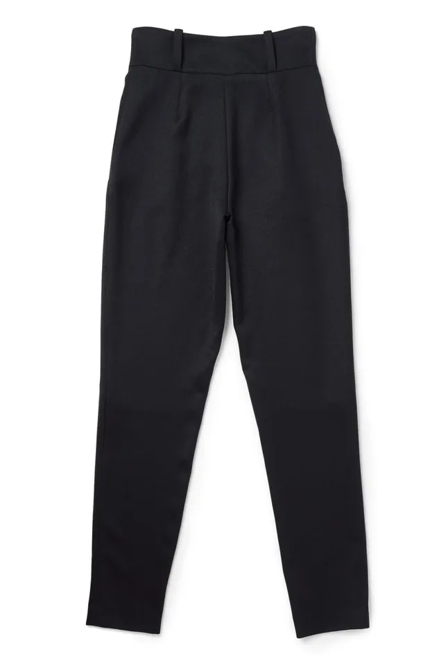 Women In Stock Tailoring Holland Cooper High Waisted Peg Trouser Black Barathea Silver