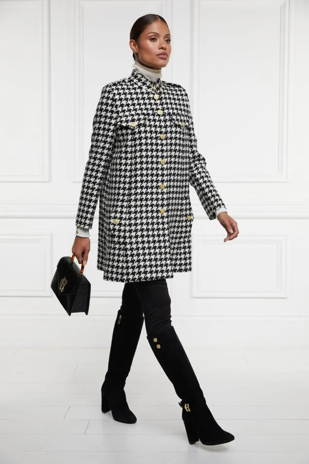 Women In Stock Tailoring Holland Cooper Highbury Cape Coat Large Scale Houndstooth