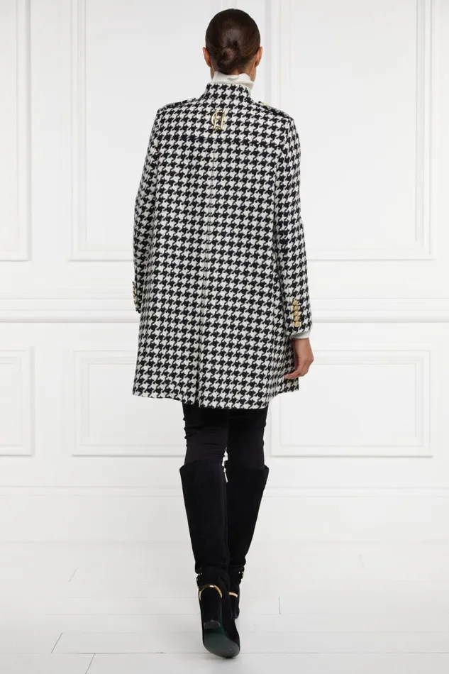 Women In Stock Tailoring Holland Cooper Highbury Cape Coat Large Scale Houndstooth