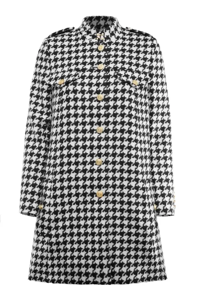 Women In Stock Tailoring Holland Cooper Highbury Cape Coat Large Scale Houndstooth