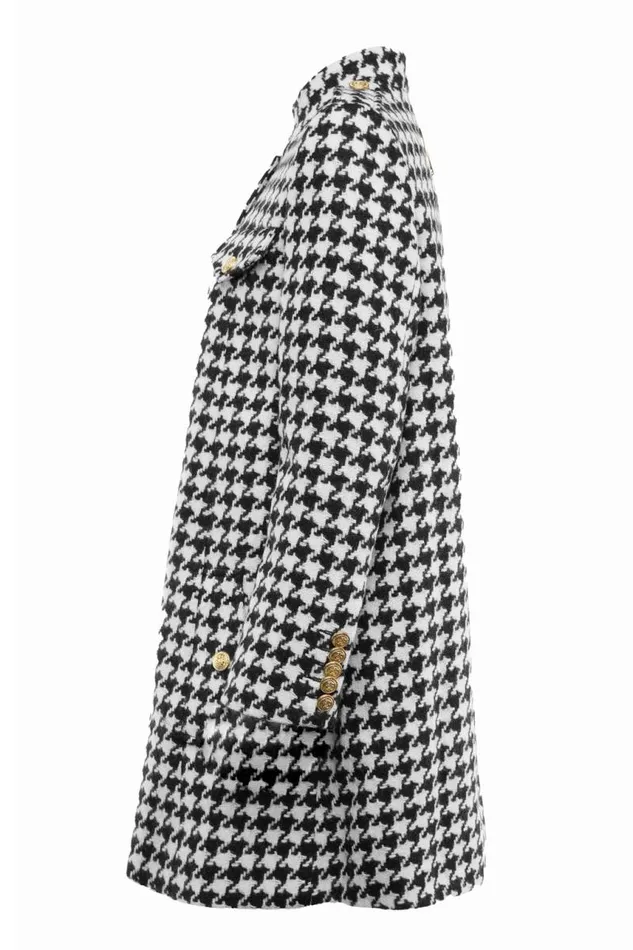 Women In Stock Tailoring Holland Cooper Highbury Cape Coat Large Scale Houndstooth