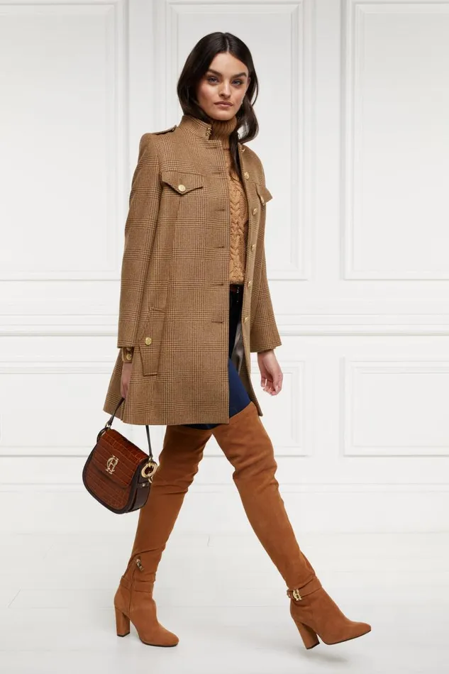 Women In Stock Tailoring Holland Cooper Highbury Cape Coat Tawny
