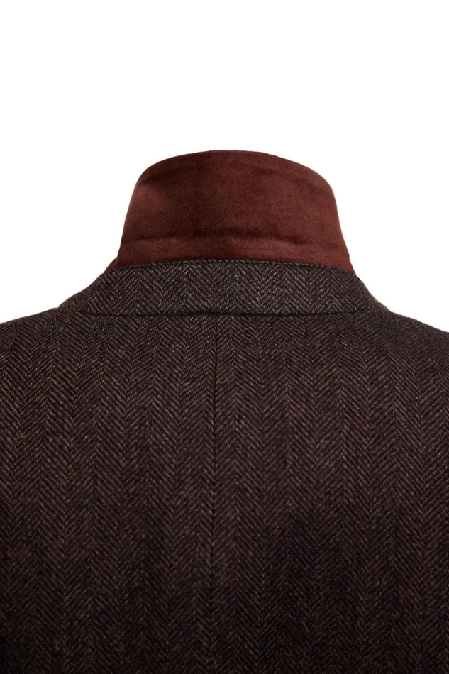 Women In Stock Tailoring Holland Cooper Highgrove Coat Chocolate Herringbone