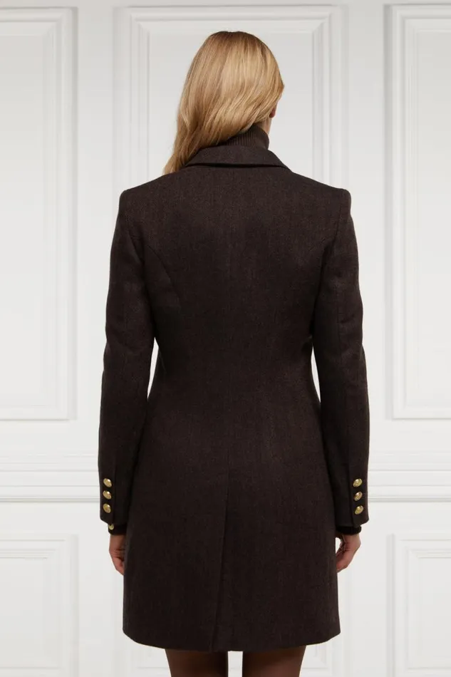 Women In Stock Tailoring Holland Cooper Highgrove Coat Chocolate Herringbone