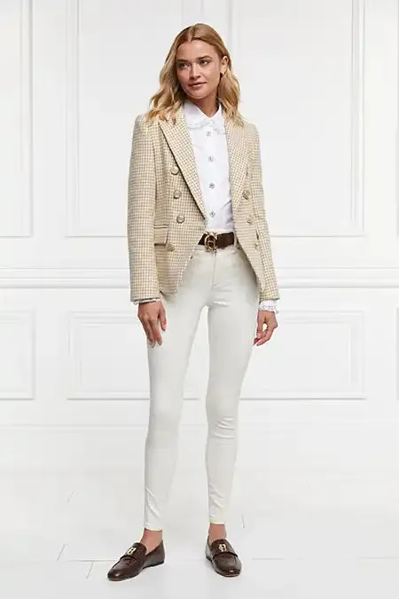Women In Stock Tailoring Holland Cooper Knightsbridge Blazer Camel Puppy Tooth