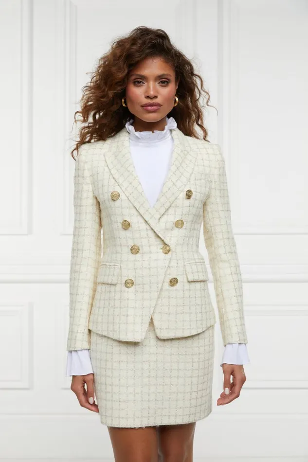 Women In Stock Tailoring Holland Cooper Knightsbridge Blazer Ivory Sparkle Tweed Women In Stock Tailoring Holland Cooper Knightsbridge Blazer Ivory Sparkle Tweed